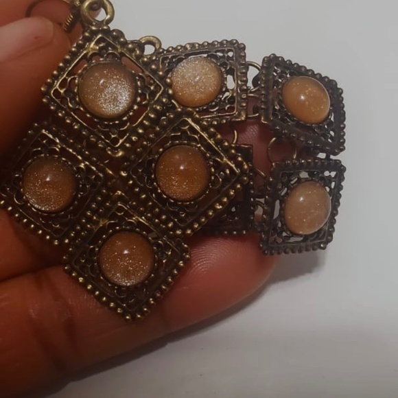 VINTAGE DOUBLE DROP SQUARE EARRINGS 🌴 - Picture 5 of 5